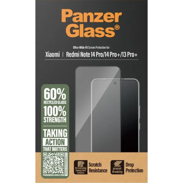 PanzerGlass - Tvrdené sklo UWF pre Xiaomi Redmi Note 14 Pro/14 Pro+/13 Pro+, čierna