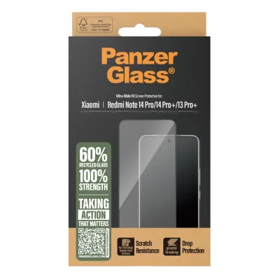 PanzerGlass - Tvrdené sklo UWF pre Xiaomi Redmi Note 14 Pro/14 Pro+/13 Pro+, čierna