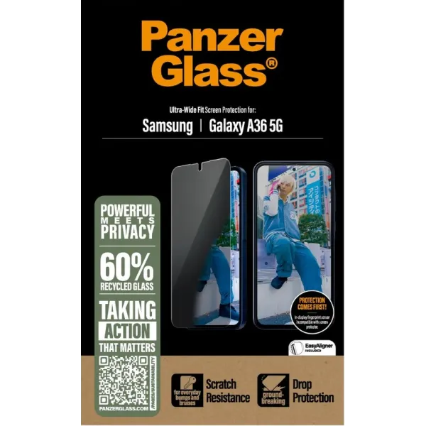 PanzerGlass - Tvrdené sklo UWF Privacy pre Samsung Galaxy A36 5G, číra