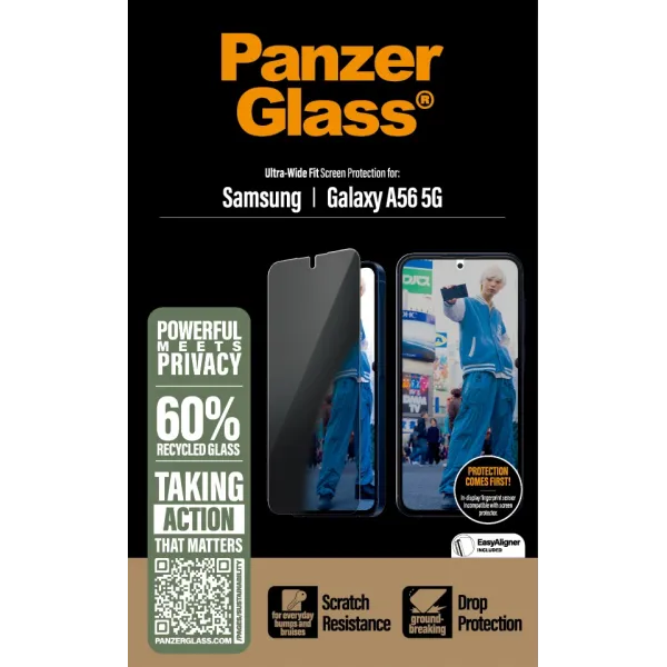 PanzerGlass - Tvrdené sklo UWF Privacy pre Samsung Galaxy A56 5G, číra