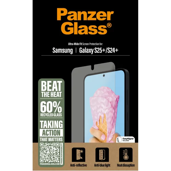PanzerGlass - Tvrdené sklo UWF All-in-One s aplikátorom pre Samsung Galaxy S25+, číra