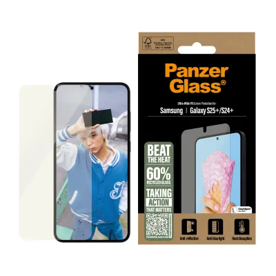 PanzerGlass - Tvrdené sklo UWF All-in-One s aplikátorom pre Samsung Galaxy S25+, číra