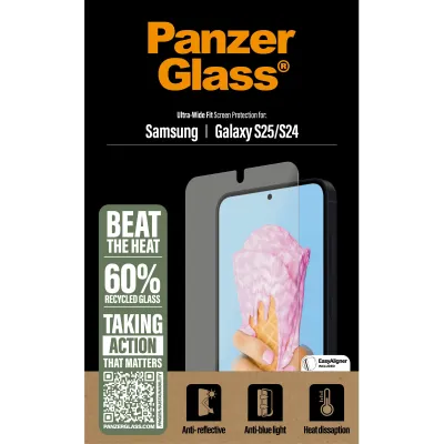 PanzerGlass - Tvrdené sklo UWF All-in-One s aplikátorom pre Samsung Galaxy S25, číra