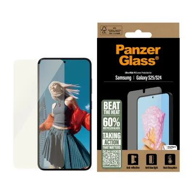 PanzerGlass - Tvrdené sklo UWF All-in-One s aplikátorom pre Samsung Galaxy S25, číra