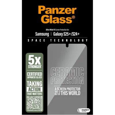 PanzerGlass - Tvrdené sklo UWF Ceramic s aplikátorom pre Samsung Galaxy S25+, číra