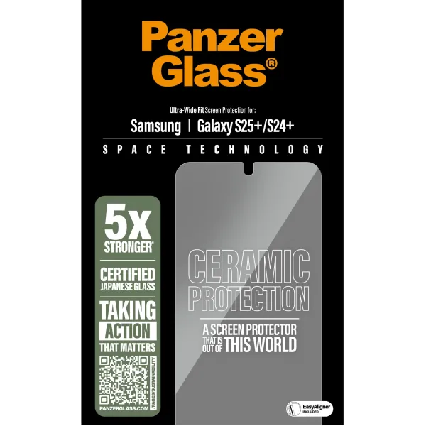 PanzerGlass - Tvrdené sklo UWF Ceramic s aplikátorom pre Samsung Galaxy S25+, číra