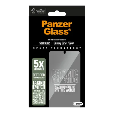 PanzerGlass - Tvrdené sklo UWF Ceramic s aplikátorom pre Samsung Galaxy S25+, číra
