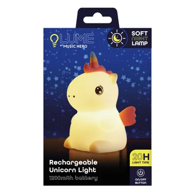 Music Hero - LUME Dobíjateľná lampa Jednorožec