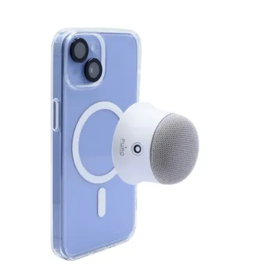 PURO - Bezdrôtový reproduktor a stojan Mag Go kompatibilný s MagSafe, biela