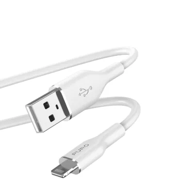PURO - Kábel USB-A/MFI Lightning, 12 W, Soft, 1,5 m, biela