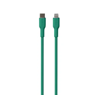 PURO - Kábel USB-C/MFI Lightning, 12 W, Soft, 1,5 m, zelená