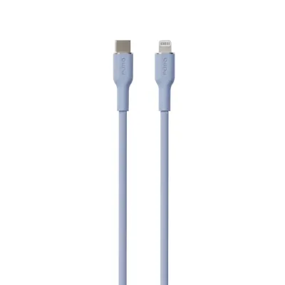 PURO - Kábel USB-C/MFI Lightning, 12 W, Soft, 1,5 m, svetlá modrá