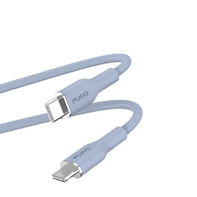PURO - Kábel USB-C/MFI Lightning, 12 W, Soft, 1,5 m, svetlá modrá