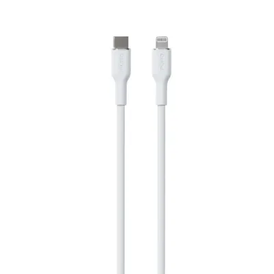 PURO - Kábel USB-C/MFI Lightning, 12 W, Soft, 1,5 m, biela