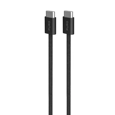 PURO - Kábel USB-C/USB-C, 60 W, Fabrik FABK4, 1,5 m, čierna