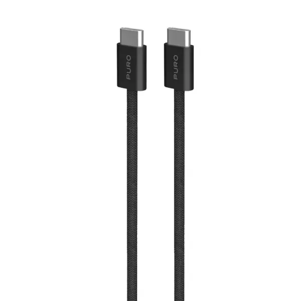PURO - Kábel USB-C/USB-C, 60 W, Fabrik FABK4, 1,5 m, čierna