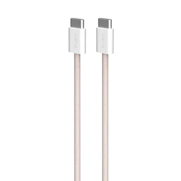 PURO - Kábel USB-C/USB-C, 60 W, Fabrik FABK4, 1,5 m, ružová