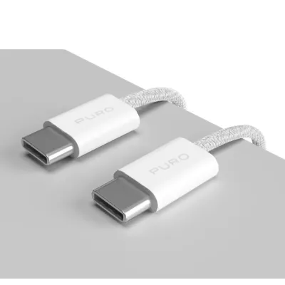 PURO - Kábel USB-C/USB-C, 60 W, Fabrik FABK4, 1,5 m, biela