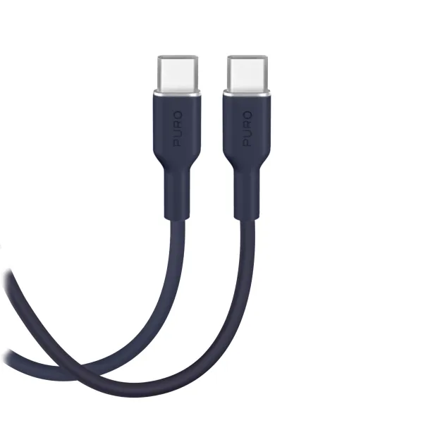 PURO - Kábel USB-C/USB-C 25 W, Soft, 1,5 m, crown blue