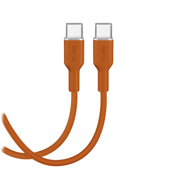 PURO - Kábel USB-C/USB-C 25 W, Soft, 1,5 m, desert sun