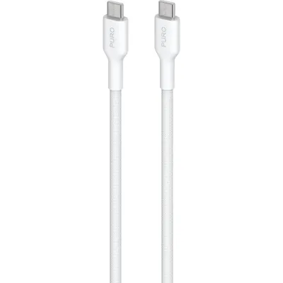 PURO - Kábel USB-C/USB-C, 60 W, Power Delivery, Fabrik, 1,2 m, biela