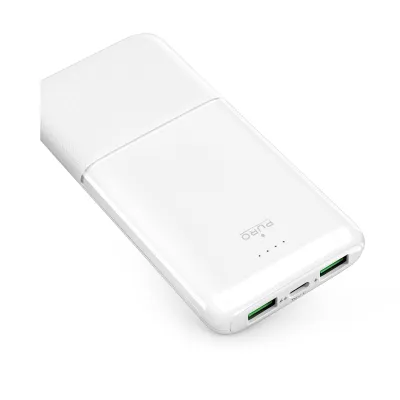 PURO - PowerBank 10000 mAh, 20 W, DAILY 10 PLUS, USB-C/USB-A, biela