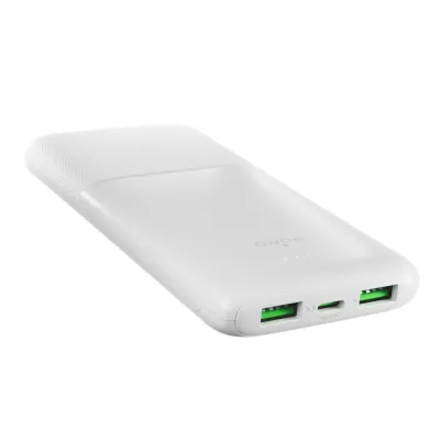 PURO - PowerBank 10000 mAh, 20 W, DAILY 10 PLUS, USB-C/USB-A, biela