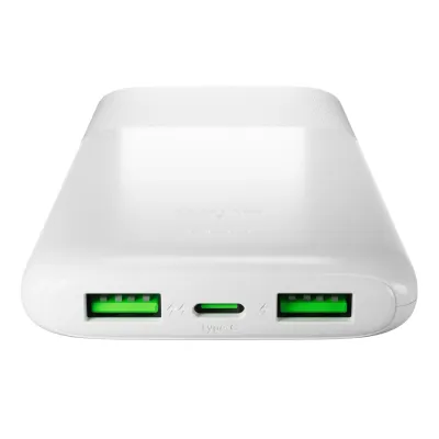 PURO - PowerBank 10000 mAh, 20 W, DAILY 10 PLUS, USB-C/USB-A, biela
