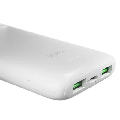PURO - PowerBank 10000 mAh, 20 W, DAILY 10 PLUS, USB-C/USB-A, biela