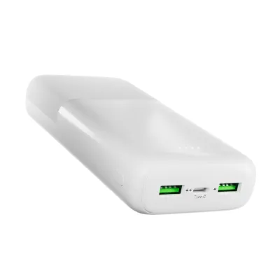 PURO - PowerBank 20000 mAh, 20 W, DAILY 20 PLUS, USB-C/USB-A, biela