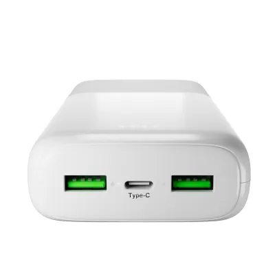 PURO - PowerBank 20000 mAh, 20 W, DAILY 20 PLUS, USB-C/USB-A, biela