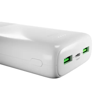 PURO - PowerBank 20000 mAh, 20 W, DAILY 20 PLUS, USB-C/USB-A, biela