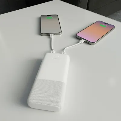 PURO - PowerBank 20000 mAh, 20 W, DAILY 20 PLUS, USB-C/USB-A, biela