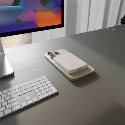 PURO - Bezdrôtová PowerBank 4200 mAh 5 W, kompatibilná s MagSafe, Mini Power Mag, USB-C, sandshell