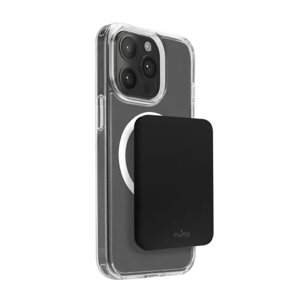 PURO - PowerBank 4200 mAh 5 W, kompatibilná s MagSafe, Mini Power Mag, USB-C, čierna