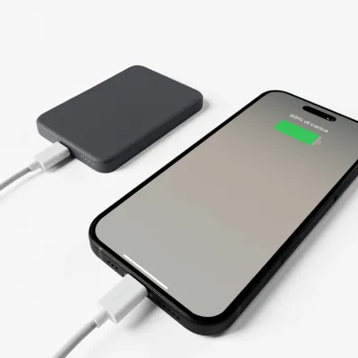 PURO - Bezdrôtová PowerBank 4200 mAh 5 W, kompatibilná s MagSafe, Mini Power Mag, USB-C, black oyster