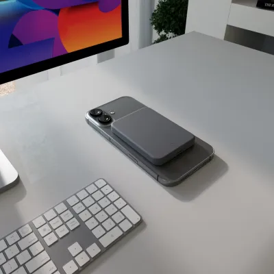 PURO - Bezdrôtová PowerBank 4200 mAh 5 W, kompatibilná s MagSafe, Mini Power Mag, USB-C, black oyster