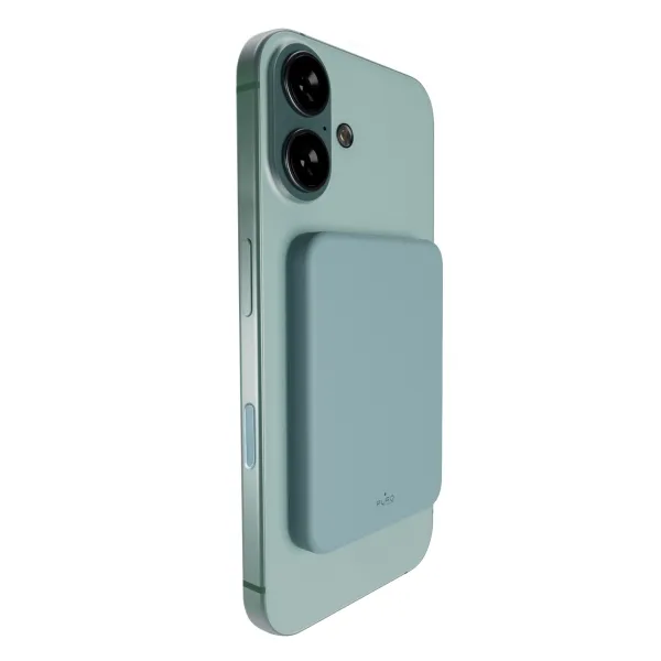 PURO - Bezdrôtová PowerBank 4200 mAh 5 W, kompatibilná s MagSafe, Mini Power Mag, USB-C, island mist
