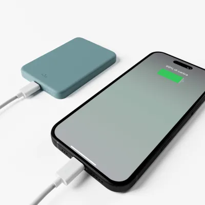 PURO - Bezdrôtová PowerBank 4200 mAh 5 W, kompatibilná s MagSafe, Mini Power Mag, USB-C, island mist