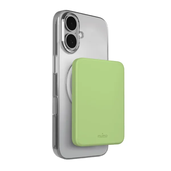 PURO - PowerBank 4200 mAh, kompatibilná s MagSafe, Mini Power Mag, USB-C, zelená