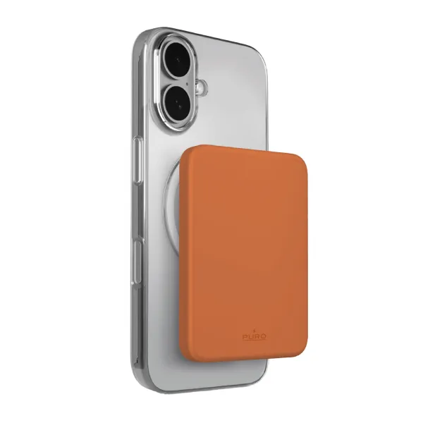 PURO - PowerBank 4200 mAh, kompatibilná s MagSafe, Mini Power Mag, USB-C, oranžová