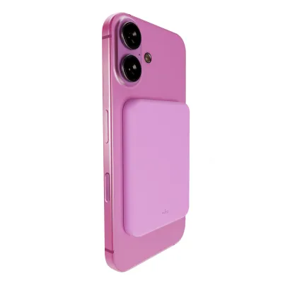 PURO - Bezdrôtová PowerBank 4200 mAh 5 W, kompatibilná s MagSafe, Mini Power Mag, USB-C, coraltastic