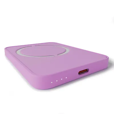 PURO - Bezdrôtová PowerBank 4200 mAh 5 W, kompatibilná s MagSafe, Mini Power Mag, USB-C, coraltastic
