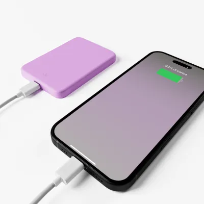PURO - Bezdrôtová PowerBank 4200 mAh 5 W, kompatibilná s MagSafe, Mini Power Mag, USB-C, coraltastic
