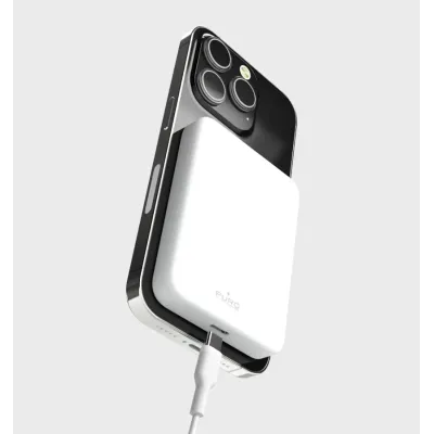 PURO - PowerBank 4200 mAh 5 W, kompatibilná s MagSafe, Mini Power Mag, USB-C, biela