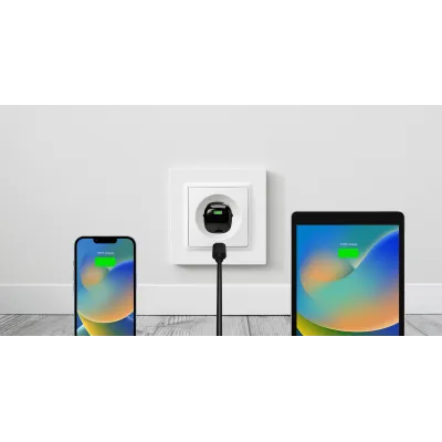 PURO - Cestovný adaptér MiniPro USB-C, GaN, 20 W, čierna