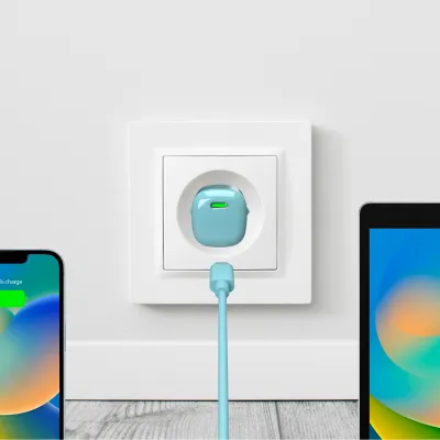 PURO - Cestovný adaptér MiniPro USB-C, GaN, 20 W, island mist