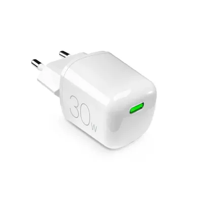 PURO - Cestovný adaptér MiniPro USB-C, GaN, 30 W, biela