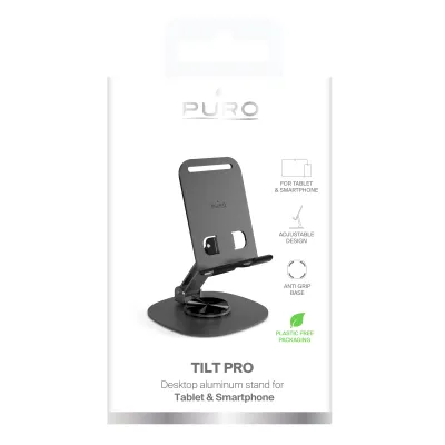 PURO - Stolný držiak pre smartfón a tablet TILT PRO, tmavá šedá