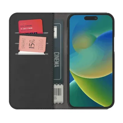 PURO - Puzdro Wallet s MagSafe pre iPhone 15, odnímateľné, čierna